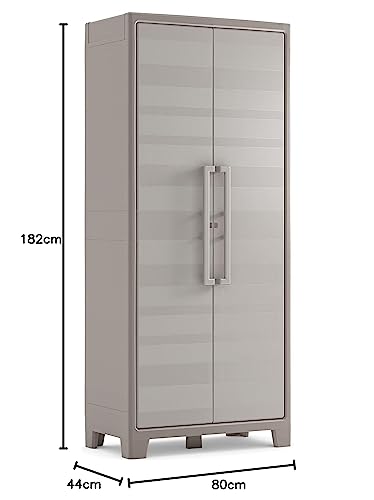 Keter Gulliver High Indoor Garage Utility Multi Purpose Cabinet - Beige/Sand