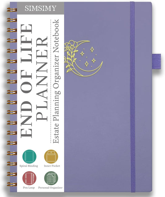 End of Life Planner, Spiral Estate Planning Organizer for Senior, Final Arrangements Just in Case I Die Book Organizer, Will Preparation, Last Wishes & Funeral Planning Notebook for Beneficiary, Death