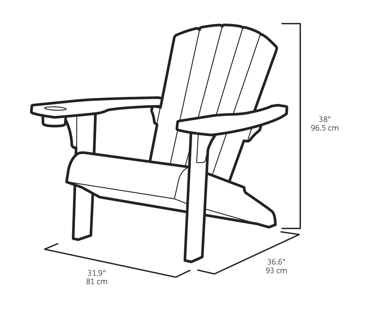 Keter Alpine Adirondack Outdoor Garden Furniture Chair - Graphite Grey