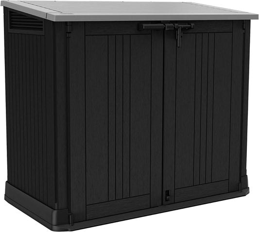 Keter Store it Out Nova Outdoor Garden Storage Shed, 32 x 71.5 x 113.5 cm, Dark Grey with Light Grey Lid