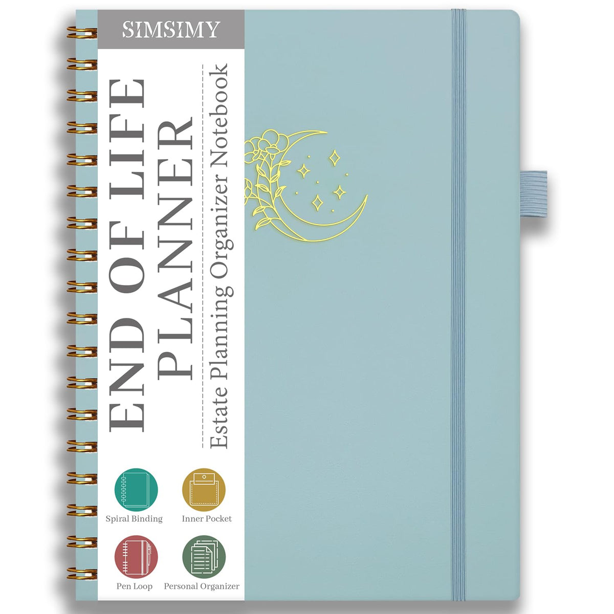 End of Life Planner, Spiral Estate Planning Organizer for Senior, Final Arrangements Just in Case I Die Book Organizer, Will Preparation, Last Wishes & Funeral Planning Notebook for Beneficiary, Death