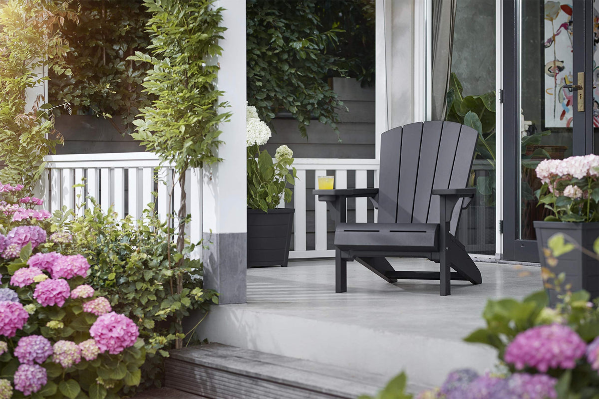 Keter Alpine Adirondack Outdoor Garden Furniture Chair - Graphite Grey