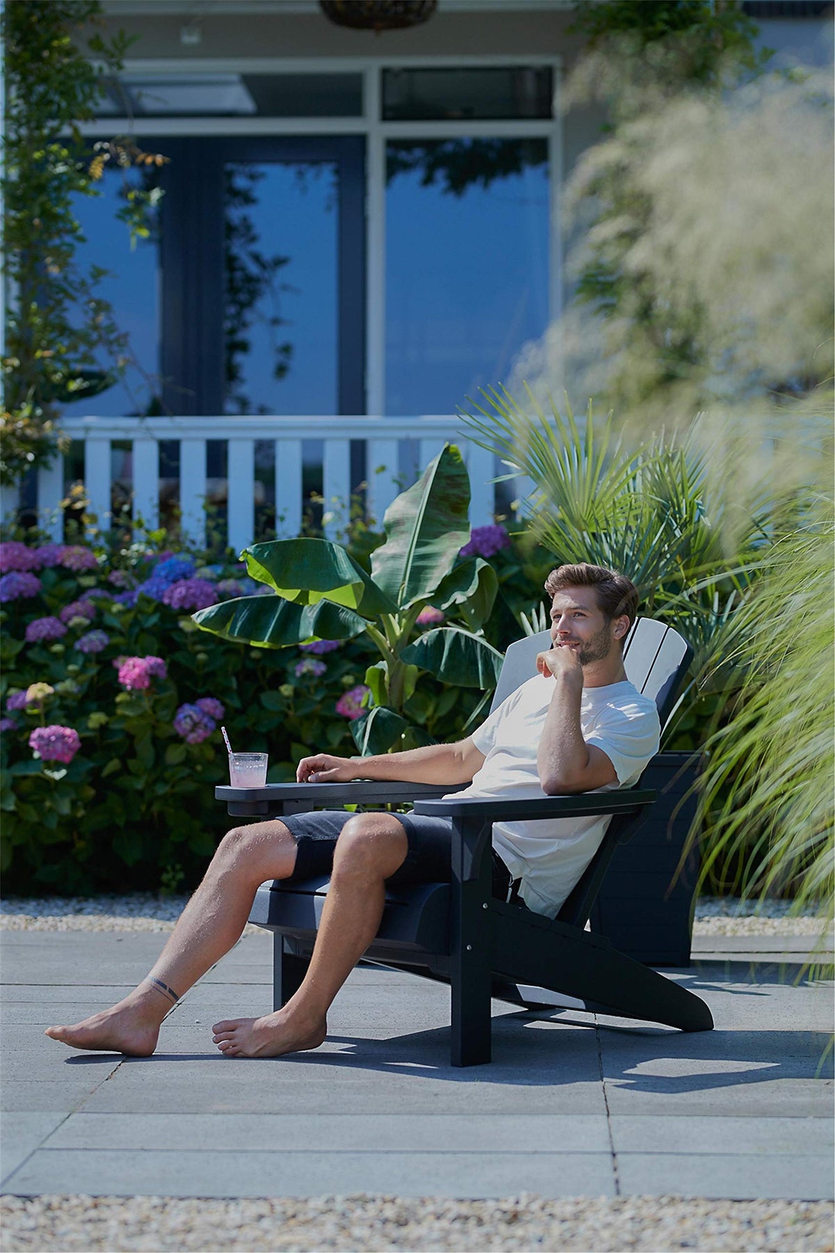 Keter Alpine Adirondack Outdoor Garden Furniture Chair - Graphite Grey