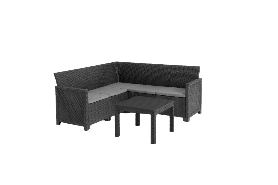 Emma 5 Seater Corner Set - Grey
