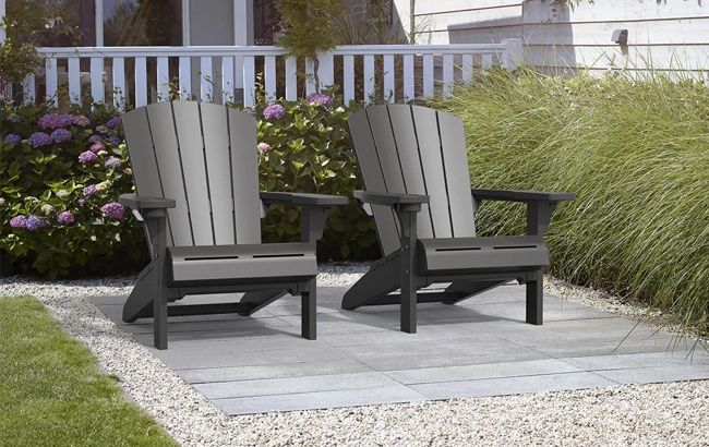 Alpine Adirondack Chair Set - Grey